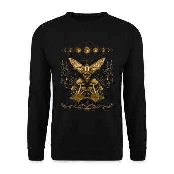 Cottagecore Dark Academia Goblincore Papillon - Sweat-shirt Unisexe - noir - Devant - Alina (178cm) & Michal (187cm)