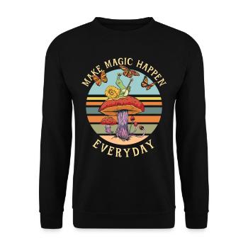 Dark Academia Cottagecore Snail Mushroom Retro - Unisex Sweatshirt - black - Front - Alina (178cm) & Michal (187cm)