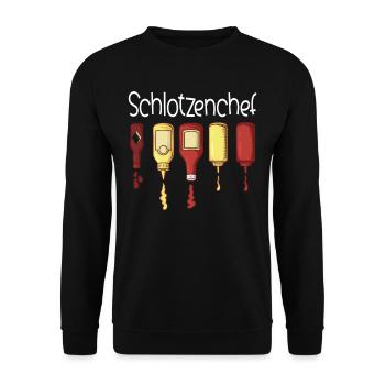 BBQ Barbecue Grill Grillen Schlotzenchef - Unisex Pullover - Schwarz - Vorne - Alina (178cm) & Michal (187cm)
