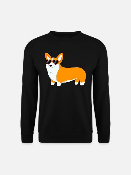 Welsh Corgi mit Sonnenbrille - Unisex Pullover - Schwarz