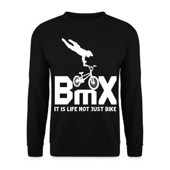 BMX Eine Möglichkeit, Geschenk Papa und Sohn zu leben - Unisex Pullover - Schwarz - Vorne - Alina (178cm) & Michal (187cm)