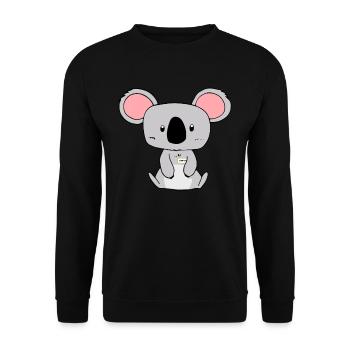 Koala Lumpur Lustiges Wortspiel Tier Design - Unisex Pullover - Schwarz - Vorne - Alina (178cm) & Michal (187cm)