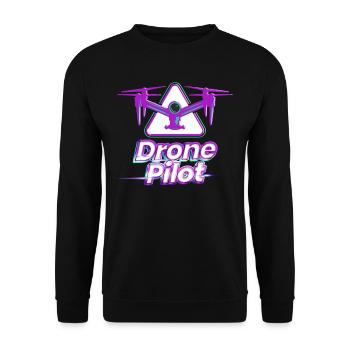 Drone Pilot Drone Pilot Drone Gift - Unisex Sweatshirt - black - Front - Alina (178cm) & Michal (187cm)
