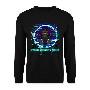 Cyber Security Ninja Programmer Nerd Design - Unisex Sweatshirt - black - Front - Alina (178cm) & Michal (187cm)
