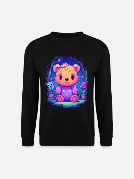 Niedliches Pink Bärchen Teddy Kuscheltier - Unisex Pullover - Schwarz