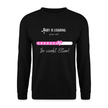 Baby is loading Ihr werdet Eltern! Für Schwangere - Unisex Pullover - Schwarz - Vorne - Alina (178cm) & Michal (187cm)