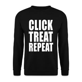 Click Treat Repeat Dog Trainer Dog Training - Unisex Sweatshirt - black - Front - Alina (178cm) & Michal (187cm)