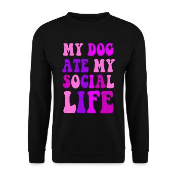 Mon chien a mangé ma vie sociale Chiens Propriétaires de chiens - Sweat-shirt Unisexe - noir - Devant - Alina (178cm) & Michal (187cm)