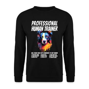 Dresseur humain professionnel Border Collie Dog - Sweat-shirt Unisexe - noir - Devant - Alina (178cm) & Michal (187cm)