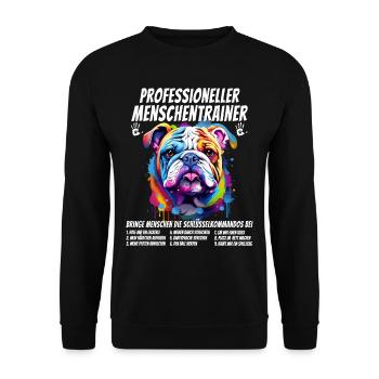 Dresseur humain professionnel Bouledogue Chien - Sweat-shirt Unisexe - noir - Devant - Alina (178cm) & Michal (187cm)