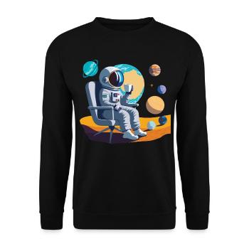 Interstellar Coffee Break - Unisex Sweatshirt - black - Front - Alina (178cm) & Michal (187cm)