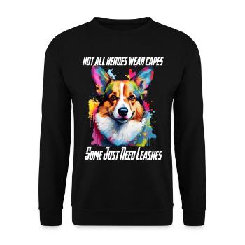 notallheroeswearcapes 10 - Unisex Pullover - Schwarz - Vorne - Alina (178cm) & Michal (187cm)