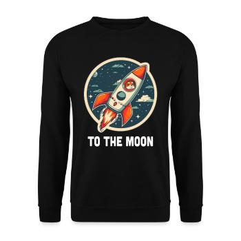 To The Moon Shiba Inu Rocket Crypto Currency - Unisex Sweatshirt - black - Front - Alina (178cm) & Michal (187cm)