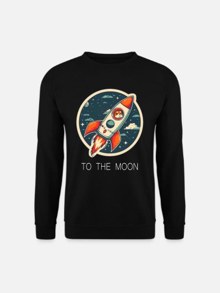 To The Moon Shiba Inu Rocket Crypto Currency - Unisex Sweatshirt - black