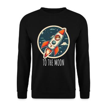 To The Moon Shiba Inu Rocket Crypto Currency - Unisex Sweatshirt - black - Front - Alina (178cm) & Michal (187cm)