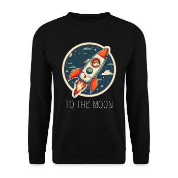 To The Moon Shiba Inu Rocket Crypto Currency - Unisex Sweatshirt - black - Front - Alina (178cm) & Michal (187cm)
