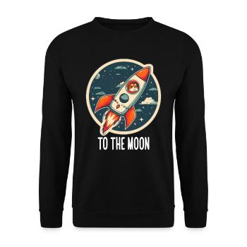 To The Moon Shiba Inu Rocket Crypto Currency - Unisex Sweatshirt - black - Front - Alina (178cm) & Michal (187cm)