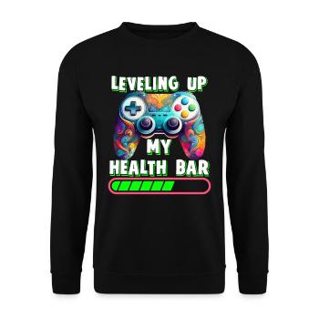 Mise à niveau de ma manette de jeu de récupération de ma barre de santé - Sweat-shirt Unisexe - noir - Devant - Alina (178cm) & Michal (187cm)