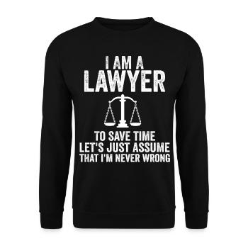 I Am A Lawyer - Sweat-shirt Unisexe - noir - Devant - Alina (178cm) & Michal (187cm)