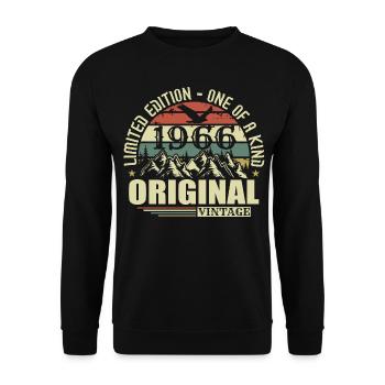 Original 1966 Vintage Retro Vintage 1966 Born - Unisex Sweatshirt - black - Front - Alina (178cm) & Michal (187cm)