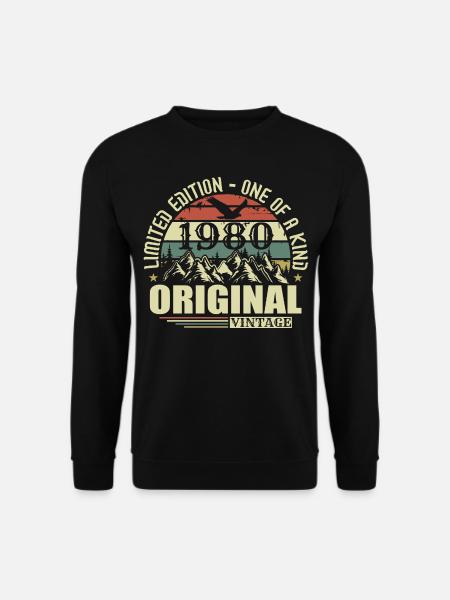 Original 1980 Vintage Retro Jahrgang 1980 geboren - Unisex Pullover - Schwarz