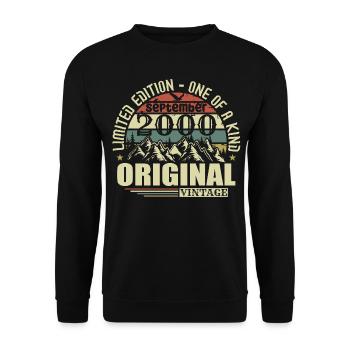 September 2000 Vintage September 2000 Birthday - Unisex Sweatshirt - black - Front - Alina (178cm) & Michal (187cm)