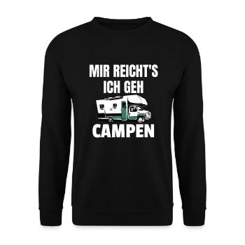 Mir Reichts Ich Geh Campen Wohnmobil Camper Lustig - Unisex Pullover - Schwarz - Vorne - Alina (178cm) & Michal (187cm)