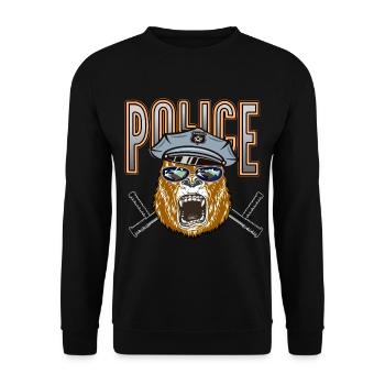 Gorilla Police with cool glasses - Unisex Sweatshirt - black - Front - Alina (178cm) & Michal (187cm)