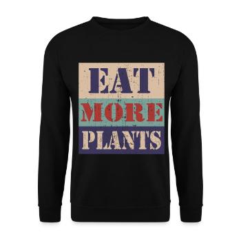 Eat more plants - Unisex Sweatshirt - black - Front - Alina (178cm) & Michal (187cm)