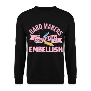 Idée cadeau d’artiste de création de cartes - Sweat-shirt Unisexe - noir - Devant - Alina (178cm) & Michal (187cm)