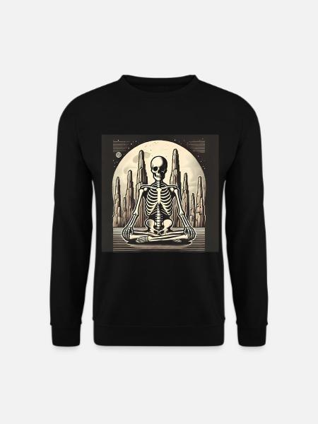 Skeleton in Solitude Illustration - Unisex Sweatshirt - black