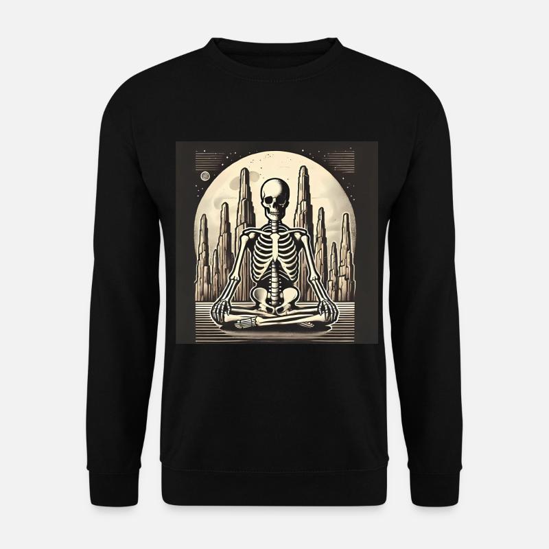 Skeleton in Solitude Illustration - Unisex Sweatshirt - black