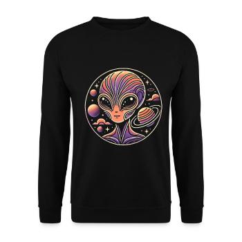Außerirdischer Savi - Unisex Pullover - Schwarz - Vorne - Alina (178cm) & Michal (187cm)