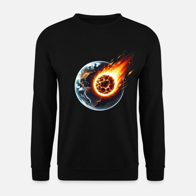 Fiery Asteroid Impact on Earth - Unisex Sweatshirt - black