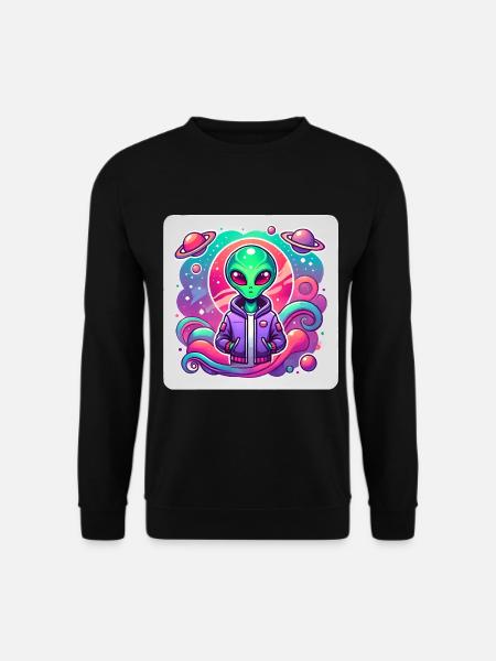 Kosmischer außerirdischer Reisender Illustration - Unisex Pullover - Schwarz