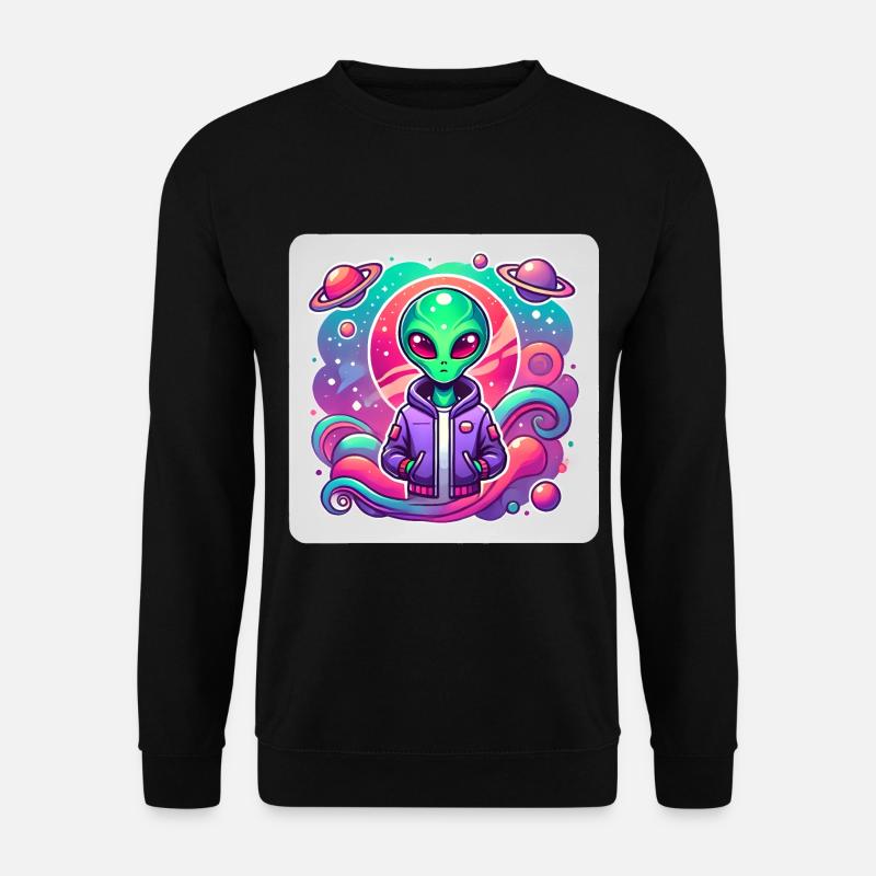 Kosmischer außerirdischer Reisender Illustration - Unisex Pullover - Schwarz