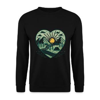 En savoir plus Camping Heart Design - Sweat-shirt Unisexe - noir - Devant - Alina (178cm) & Michal (187cm)