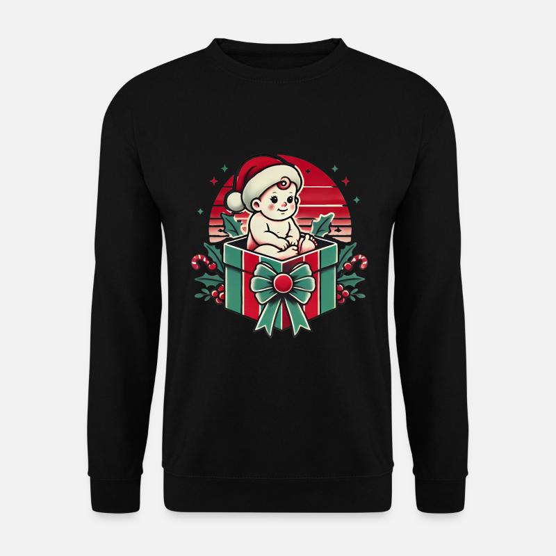 Santas Little Surprise Retro Design - Unisex Sweatshirt - black