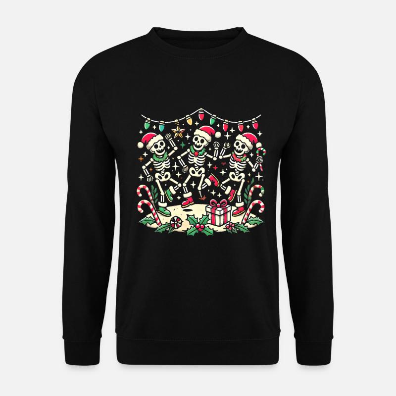 Festive Dancing Skeletons Christmas - Unisex Sweatshirt - black