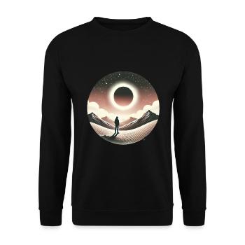 Eclipse Gaze Silhouette Design - Unisex Pullover - Schwarz - Vorne - Alina (178cm) & Michal (187cm)