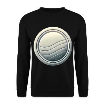 Modernes Abzeichen-Emblem-Design - Unisex Pullover - Schwarz - Vorne - Alina (178cm) & Michal (187cm)