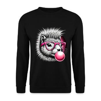 Écureuil excentrique avec des lunettes roses - Sweat-shirt Unisexe - noir - Devant - Alina (178cm) & Michal (187cm)