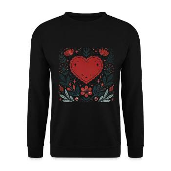 Soulmates von Destiny Romantic Heart - Unisex Pullover - Schwarz - Vorne - Alina (178cm) & Michal (187cm)