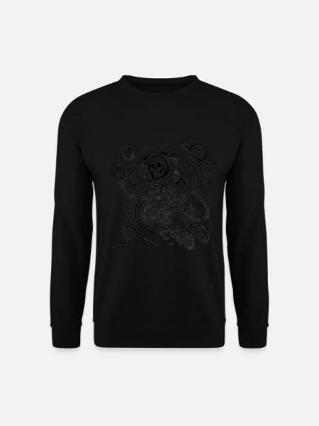 Skelett-Astronaut schwebt im All - Unisex Pullover - Schwarz