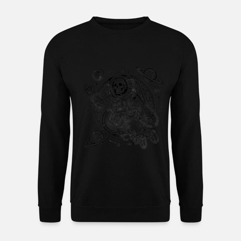 Astronaute squelette flottant dans l’espace - Sweat-shirt Unisexe - noir