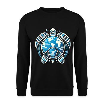 Earth Turtle PlanetInspired Design - Unisex Sweatshirt - black - Front - Alina (178cm) & Michal (187cm)