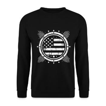 Drapeau en détresse Grunge Design - Sweat-shirt Unisexe - noir - Devant - Alina (178cm) & Michal (187cm)