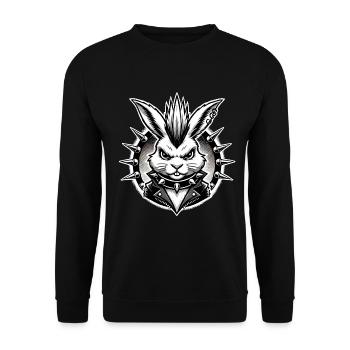 Punk Bunny in Love Design - Unisex Sweatshirt - black - Front - Alina (178cm) & Michal (187cm)