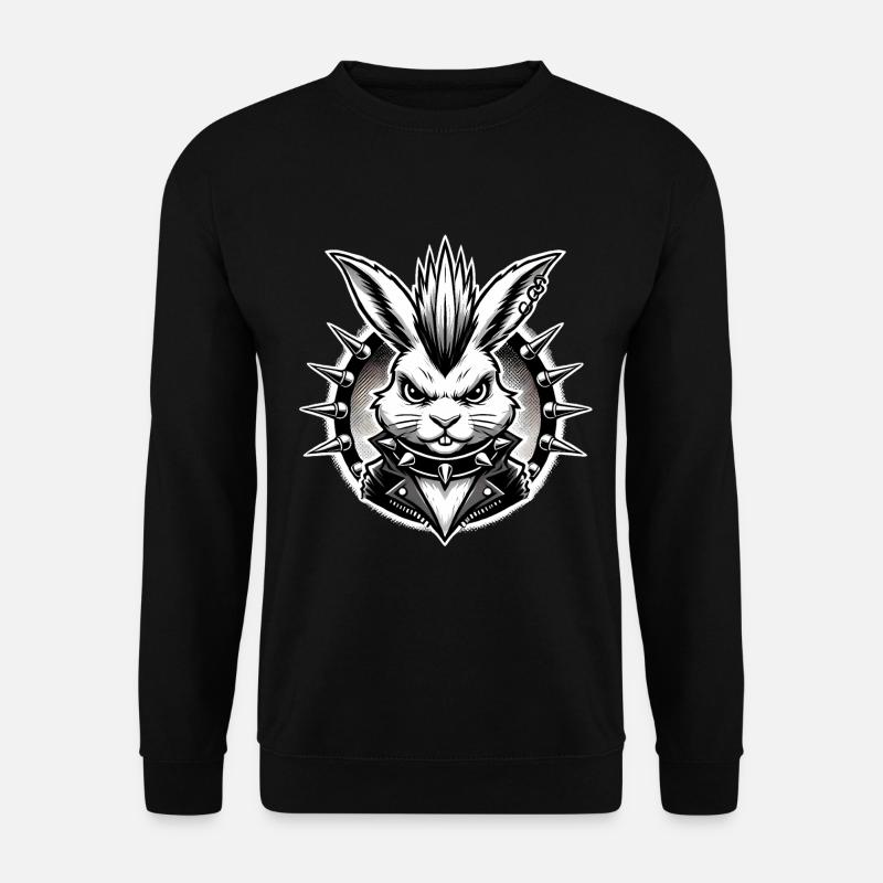 Punk Hase im verliebten Design - Unisex Pullover - Schwarz