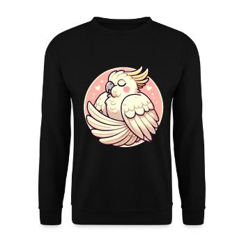cacatoès endormi confortable dessin animé - Sweat-shirt Unisexe - noir - Devant - Alina (178cm) & Michal (187cm)